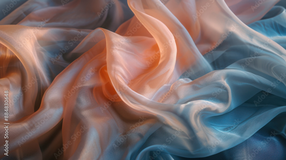 A soft, pastel-colored fabric draped gently on a dark surface, the folds creating a serene and calming visual A soft, pastel-colored fabric draped gently on a dark surface, the folds creating a serene and calming visual