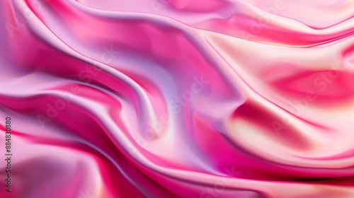 Pink silk fabric with gentle waves of light and shadow. Gradient solid color background, beautiful composition, smooth surface. AI generated images.