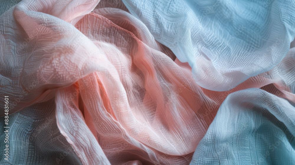 A soft, pastel-colored fabric draped gently on a dark surface, the folds creating a serene and calming visual A soft, pastel-colored fabric draped gently on a dark surface, the folds creating a serene and calming visual