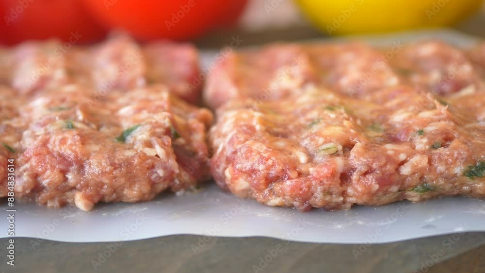 Raw Meat, Meatball for Burger Raw Meat, Meatball for Burger