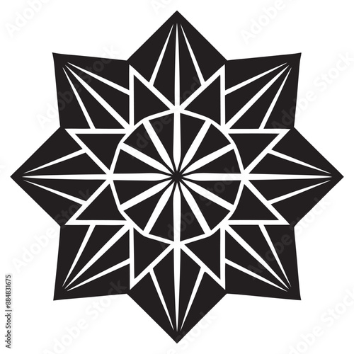 black and white star shape