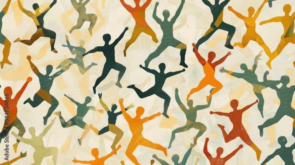 Abstract Illustration of Jumping People Abstract Illustration of Jumping People