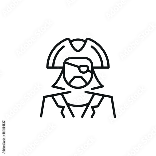 Pirate Captain icon. Simple pirate captain icon for social media, app, and web design. Vector illustration.