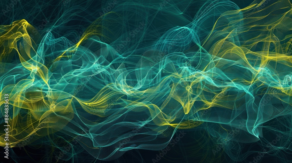 Abstract Waves of Yellow and Turquoise Abstract Waves of Yellow and Turquoise