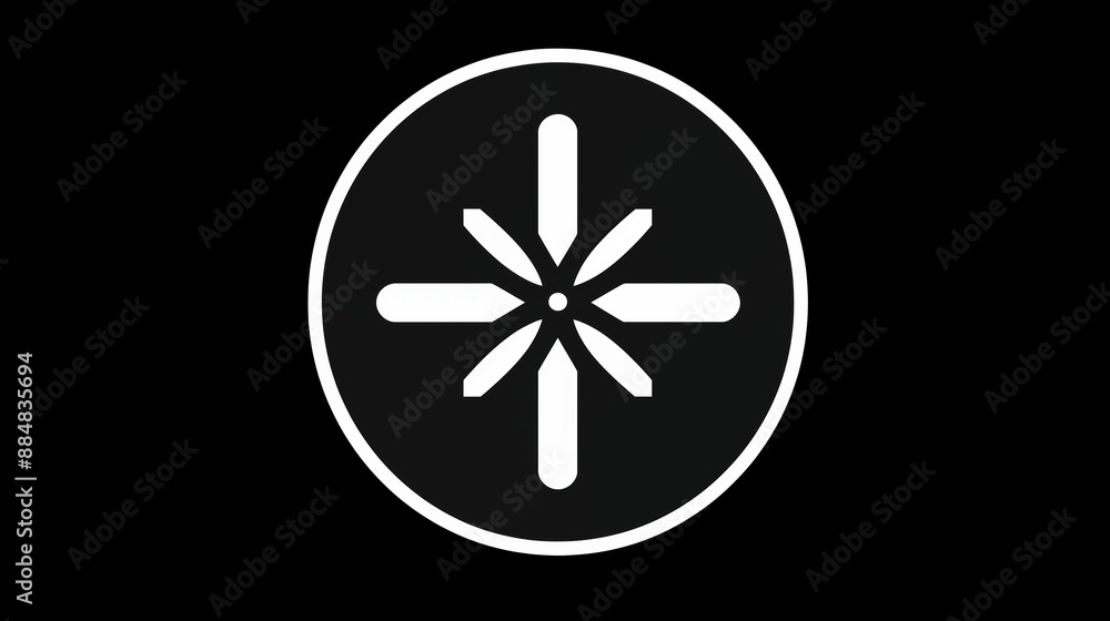 Modern Geometric Star Symbol in Black and White Modern Geometric Star Symbol in Black and White