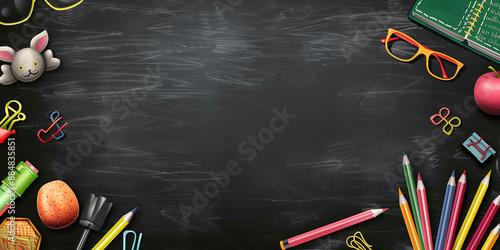Schultafel Werbebanner zum Thema Schulananfang