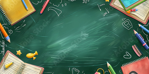 Schultafel Werbebanner zum Thema Schulananfang
