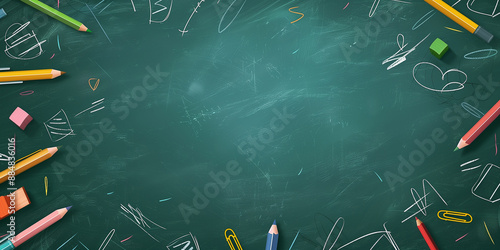 Schultafel Werbebanner zum Thema Schulananfang