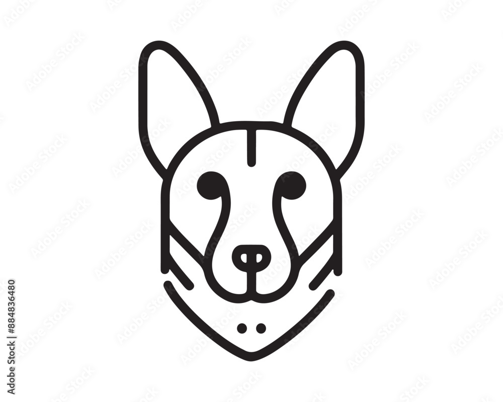 Minimalist Line Art Dog Vector Illustration. Outline Dog logo Minimalist Line Art Dog Vector Illustration. Outline Dog logo