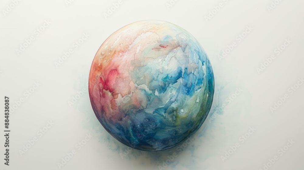 Watercolor earth illustration - generative ai Watercolor earth illustration - generative ai