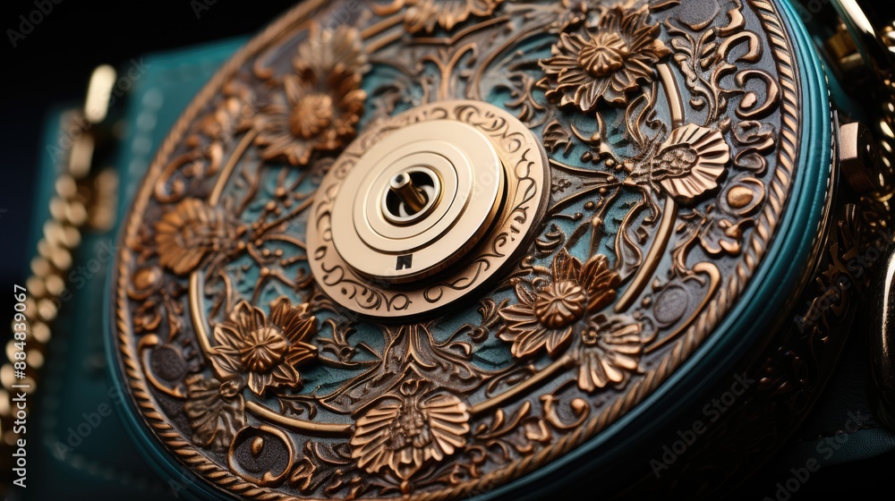 Close-up of intricate details of luxurious, handcrafted leather accessories. Generative AI Close-up of intricate details of luxurious, handcrafted leather accessories. Generative AI