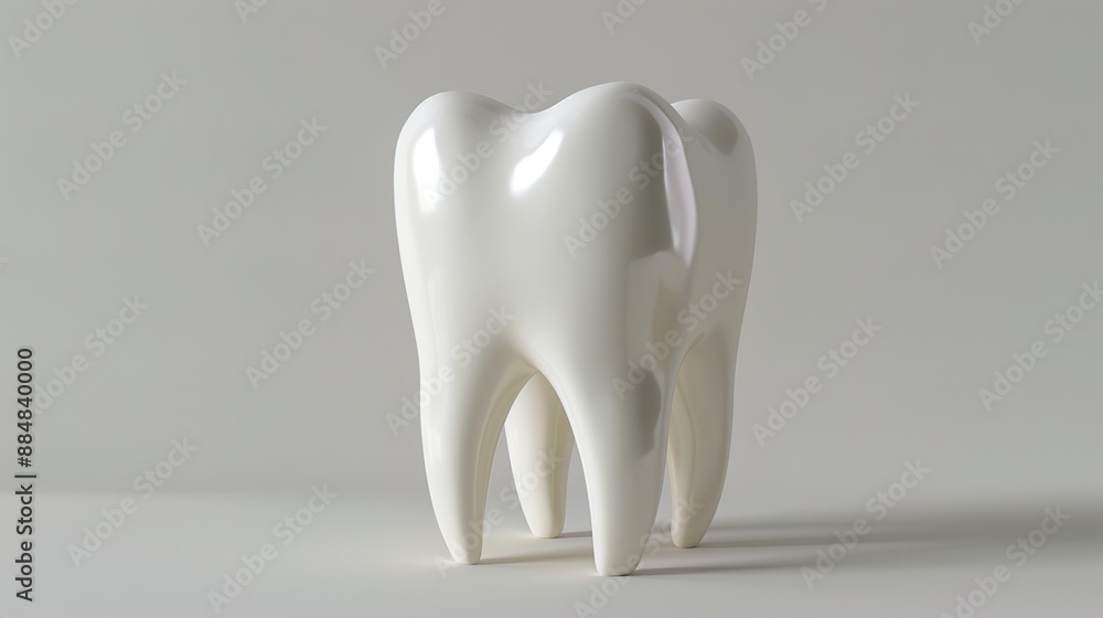 Large White Tooth on a Neutral Background Large White Tooth on a Neutral Background