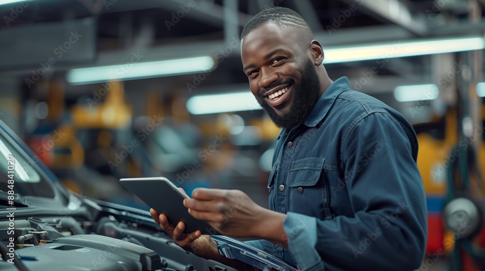 Portrait of a mechanic work at the auto shop Portrait of a mechanic work at the auto shop