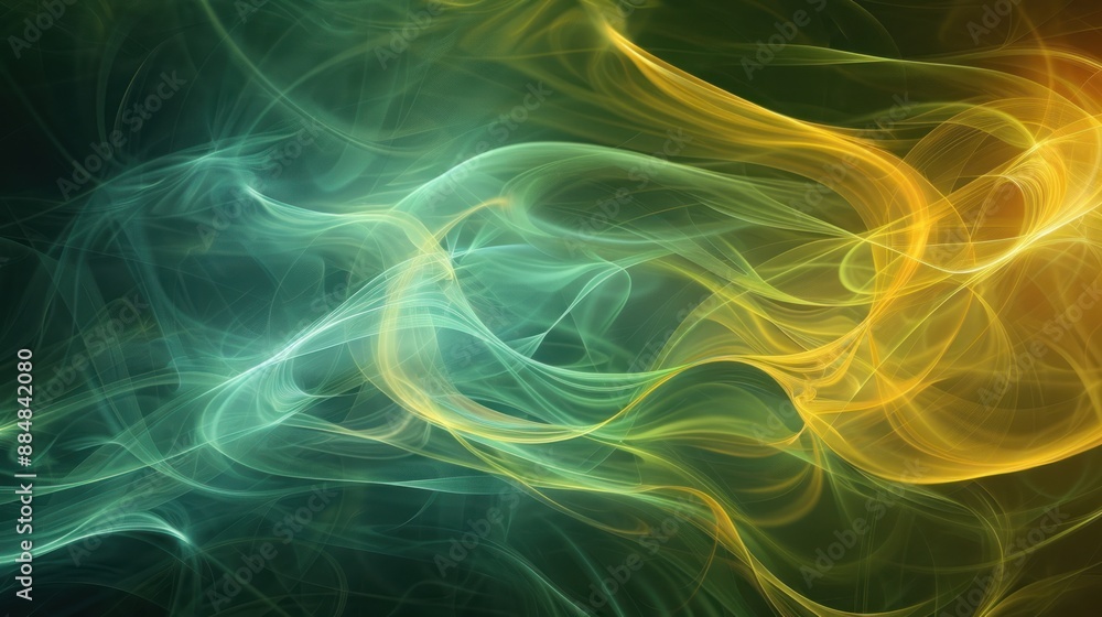 Obraz premium Abstract Green and Yellow Swirling Pattern
