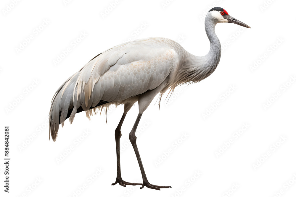 Elegant cranes bird isolated on transparent background with graceful long necks and detailed plumage, ideal for wildlife illustrations, educational materials Elegant cranes bird isolated on transparent background with graceful long necks and detailed plumage, ideal for wildlife illustrations, educational materials