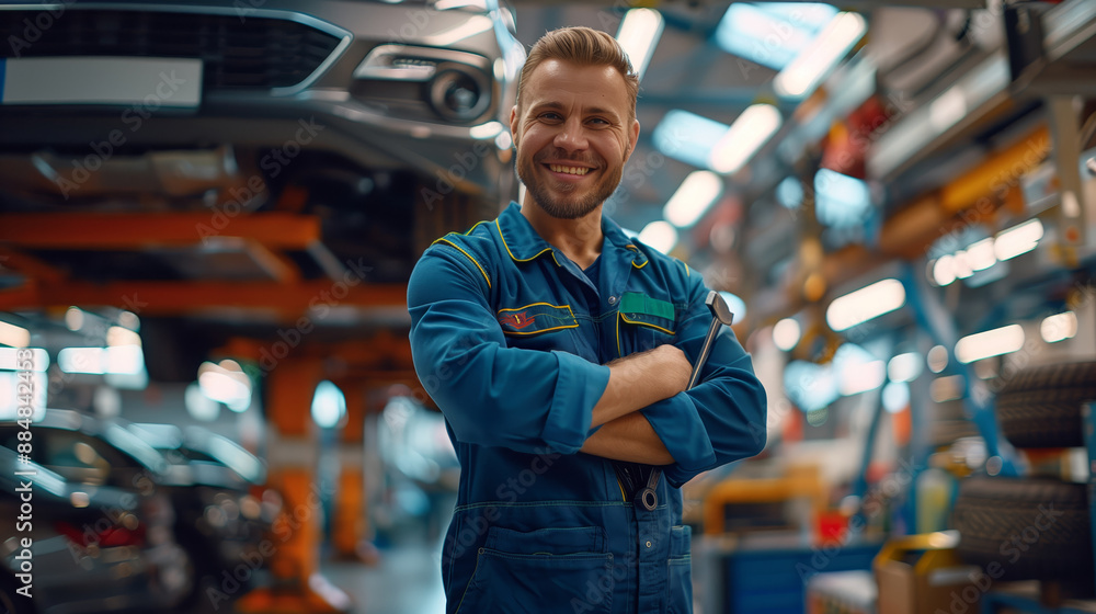 Portrait of a mechanic work at the auto shop Portrait of a mechanic work at the auto shop