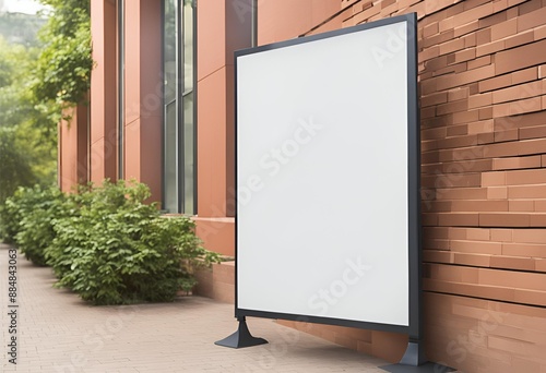 Blank signboard mockup on a school campus bulletin board, ideal for displaying event posters from educational institutions with ease