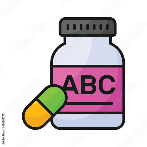 Check this amazing icon of multivitamin pills jar, premium quality vector