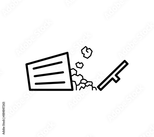 倒れてゴミが出ているゴミ箱のベクターイラスト