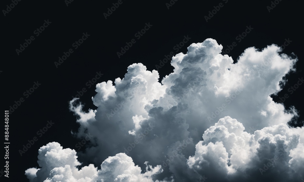 White clouds cover a black background White clouds cover a black background