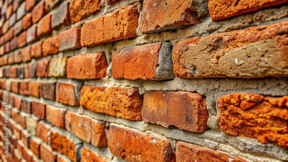 Textured brick wall in a close-up view, emphasizing the rough and rustic appearance Textured brick wall in a close-up view, emphasizing the rough and rustic appearance