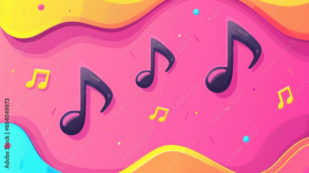 Vector sketch illustration of continuous music notes forming an abstract concept background outline icon. Vector sketch illustration of continuous music notes forming an abstract concept background outline icon.