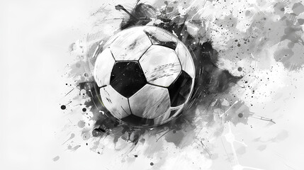 soccer football black and white abstract art Stock Illustration