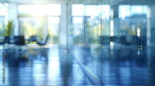 Wallpaper Mural Modern business office setting environment blurred background with sunlight reflection on window glass for design Torontodigital.ca