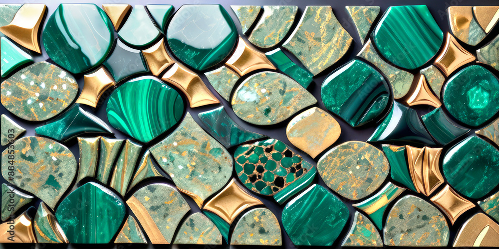 mosaic of bright colored stones green black gold abstract background mosaic of bright colored stones green black gold abstract background