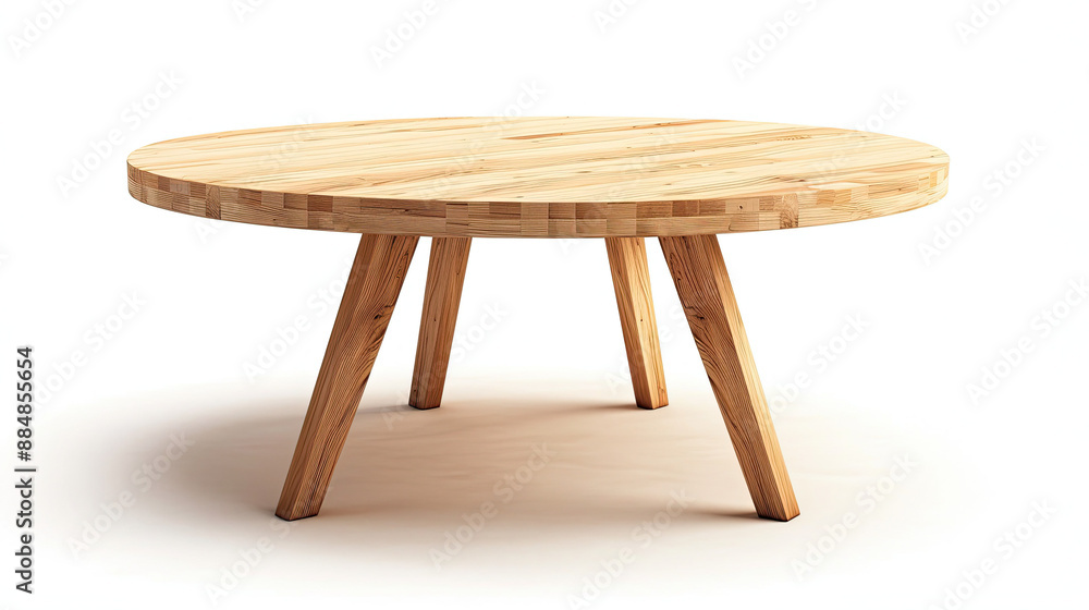 Wooden Circle Table Isolated on White Background, Round Wooden Table, Rustic Furniture, Circular Wooden Table, Home Decor, Natural Wood Grain, Interior Design Element Wooden Circle Table Isolated on White Background, Round Wooden Table, Rustic Furniture, Circular Wooden Table, Home Decor, Natural Wood Grain, Interior Design Element