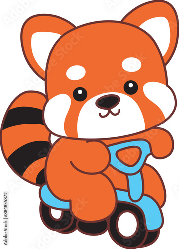 Illustration of Cute Red Panda activities.
Icon of funny red panda sticker elements.