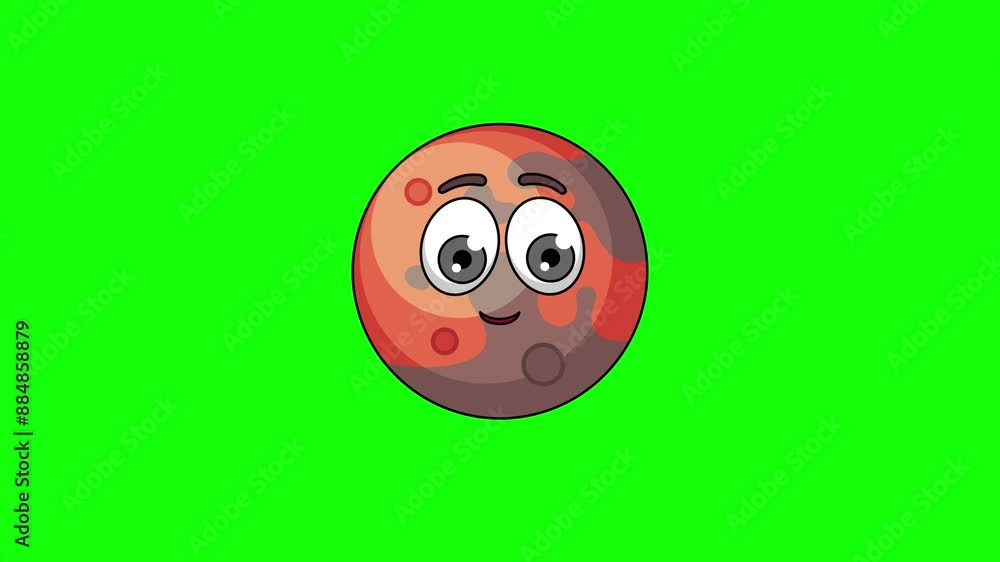 mars planet cartoon character with a saluting face, emoji emoticon animation mars planet cartoon character with a saluting face, emoji emoticon animation