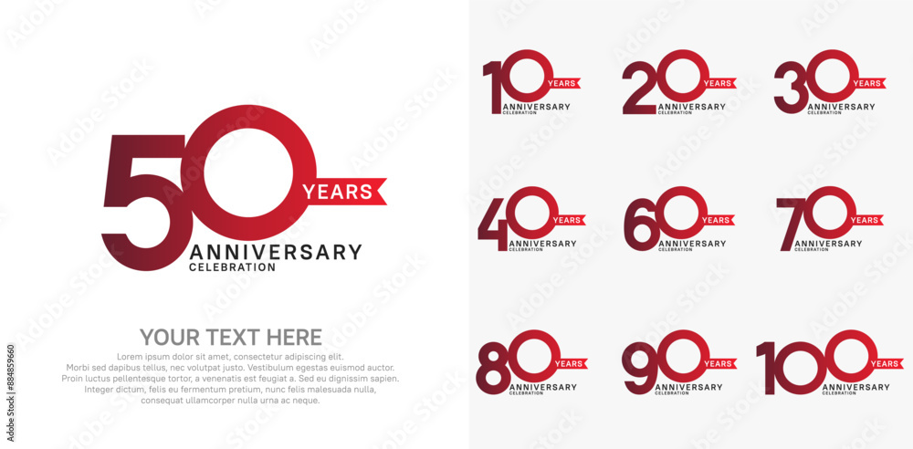 anniversary set, red and black color with ribbon for celebration event anniversary set, red and black color with ribbon for celebration event