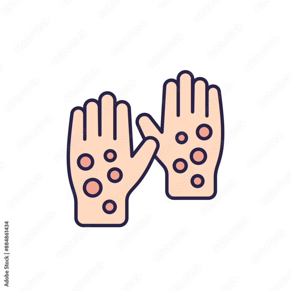 psoriasis, rash icon with outline psoriasis, rash icon with outline