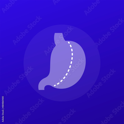 gastric sleeve, gastrectomy icon with a stomach, transparent vector design