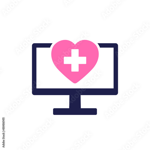 online medical services, telemedicine icon on white