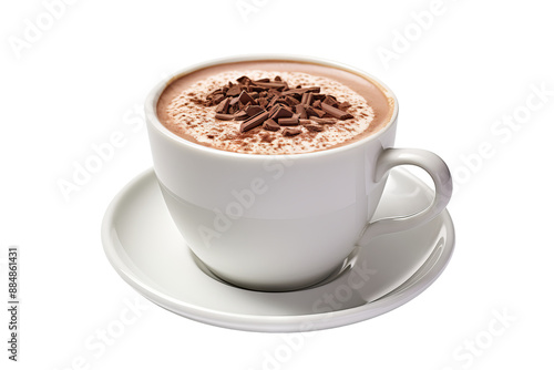 Delicious hot chocolate beverage isolated on transparent PNG background