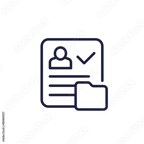 personal data line icon with folder