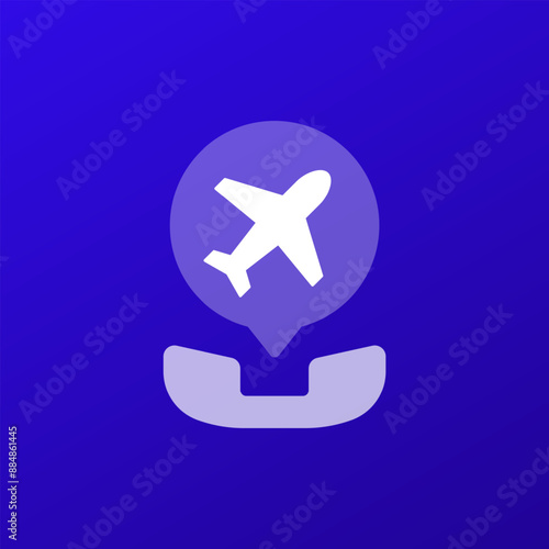 roaming call icon with a phone, transparent design