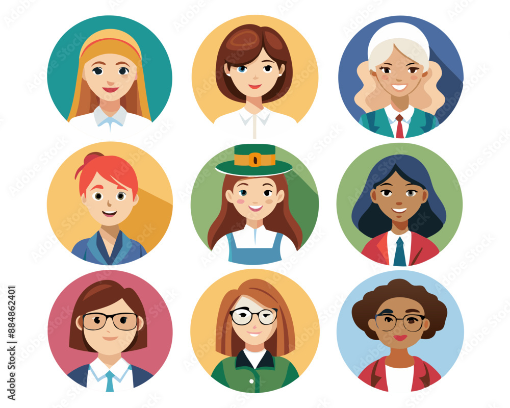 Round Avatar Profile Designs of Women Round Avatar Profile Designs of Women