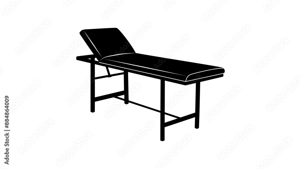 Patient examination table, black isolated silhouette Patient examination table, black isolated silhouette