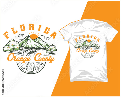florida orange t shirt design