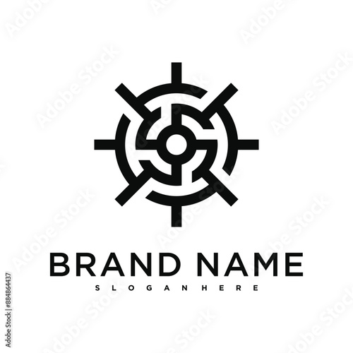 Target logo design, abstract and unique target sign. Premium Vector