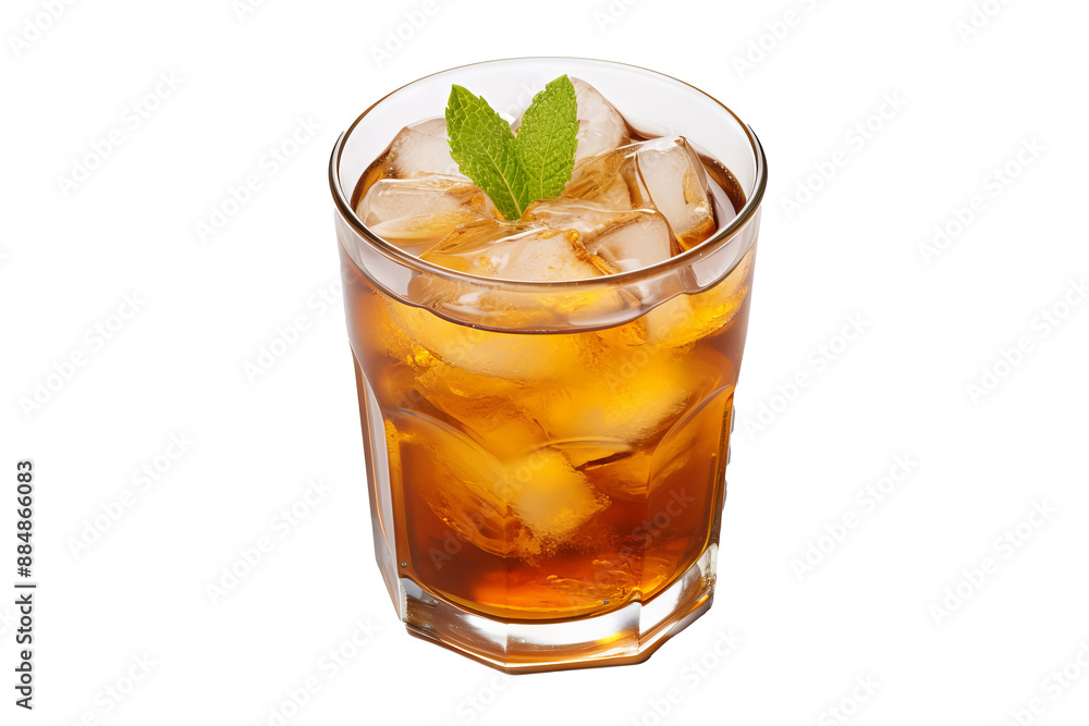 Refreshing glass of iced tea with lemon and mint leaves PNG image on transparent background for beverage, summer, and drink menu designs Refreshing glass of iced tea with lemon and mint leaves PNG image on transparent background for beverage, summer, and drink menu designs