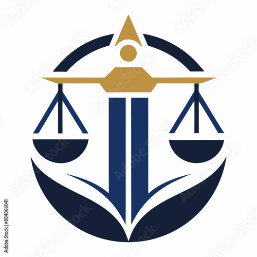        Minimalist law firm logo icon vector illustration.
