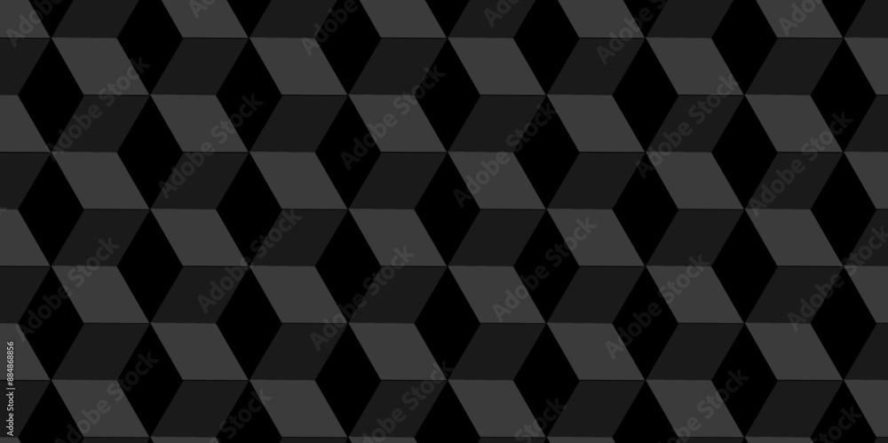 Vector of cube geometric pattern grid backdrop triangle background. Abstract cube geometric tile and mosaic wall or grid backdrop hexagon technology. black or gray geometric block cube structure. Vector of cube geometric pattern grid backdrop triangle background. Abstract cube geometric tile and mosaic wall or grid backdrop hexagon technology. black or gray geometric block cube structure.