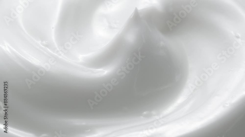 Macro white smooth eye, skin cream texture, closeup beauty facial cosmetics mask