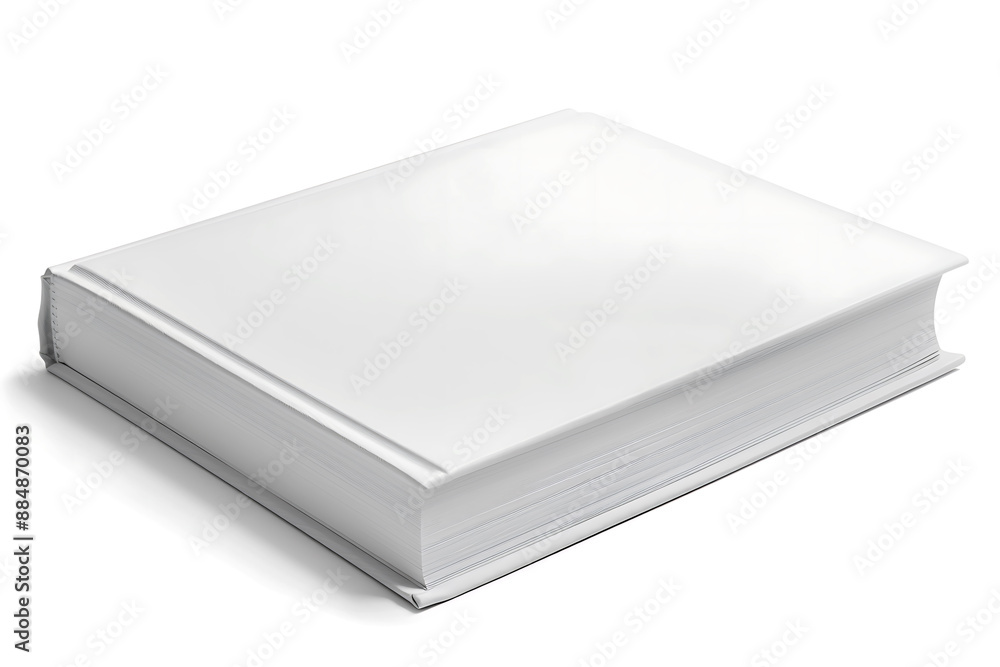 White hardcover book on isolated background. Blank book cover template for mockup. AI generated White hardcover book on isolated background. Blank book cover template for mockup. AI generated