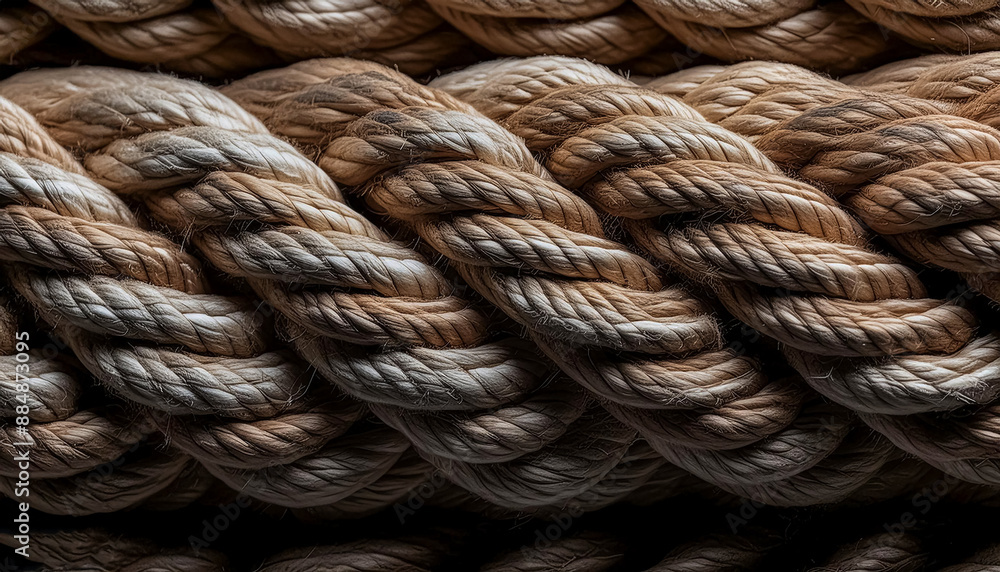 Texture of Jute. Twisted linen rope. as background. top view. pattern texture background