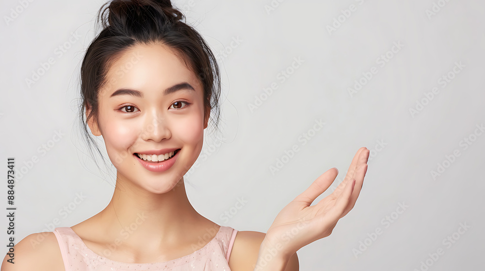 Close-Up Portrait Of Smiling Young Asian Woman In Casual Outfit Close-Up Portrait Of Smiling Young Asian Woman In Casual Outfit